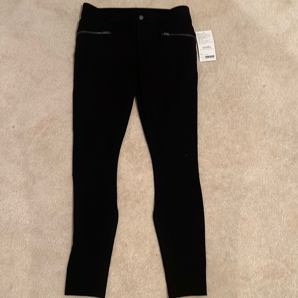 Athleta ponte moto 2.0 black womens stretch pant. Size   8.